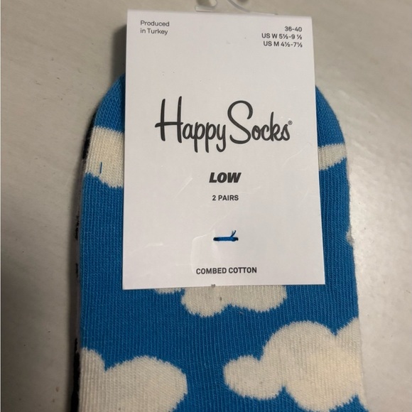 Happy Socks Accessories - Happy Socks Low Ankle Socks 2-Pack | US W 5½–9½ / M 4½–7¼ | Clouds + Birds